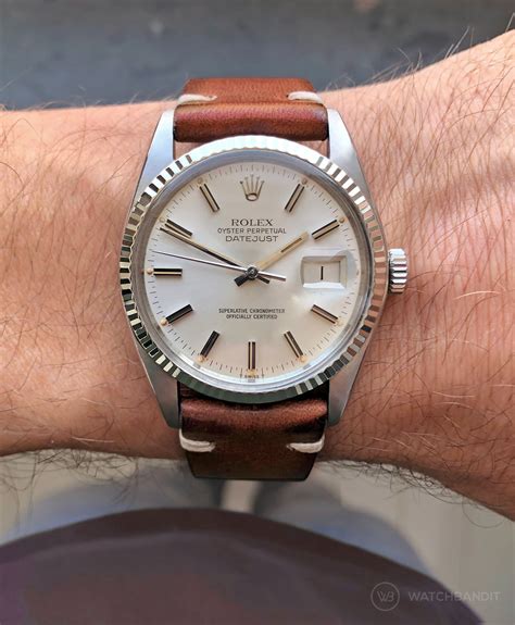 rolex with brown leather strap|vintage leather strap Rolex watches.